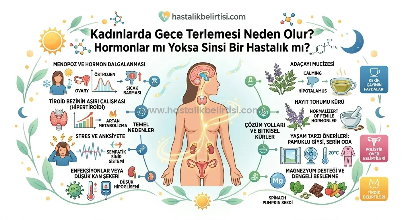 Kadınlarda Gece Terlemesi Neden Olur? Hormonlar mı Yoksa Sinsi Bir Hastalık mı?